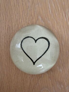 John Derian line heart Paperweight dome